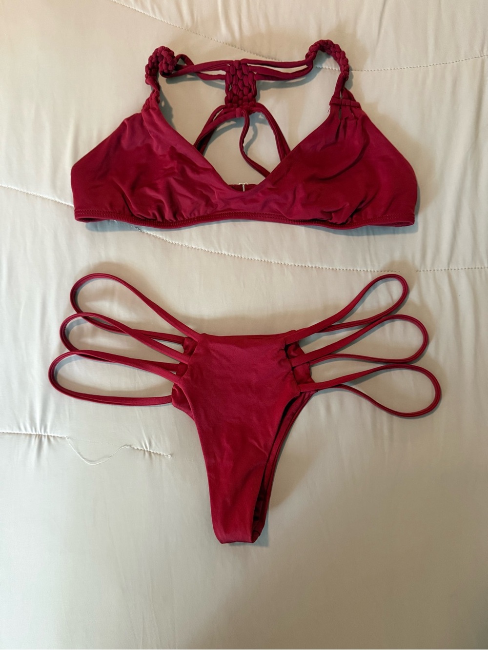 Frankie’s Bikinis NWOT Set in Merlot